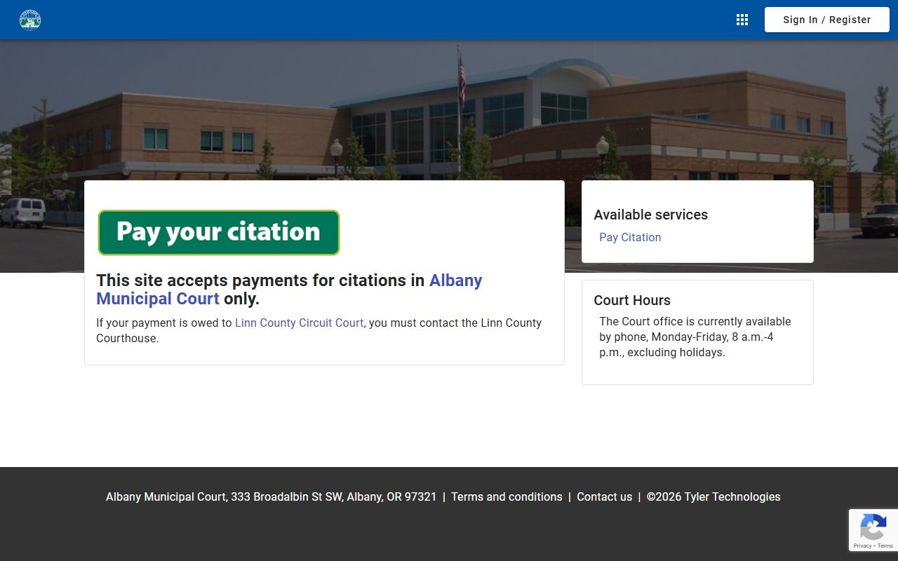 Albany online payment portal for traffic ticket records and fine payments