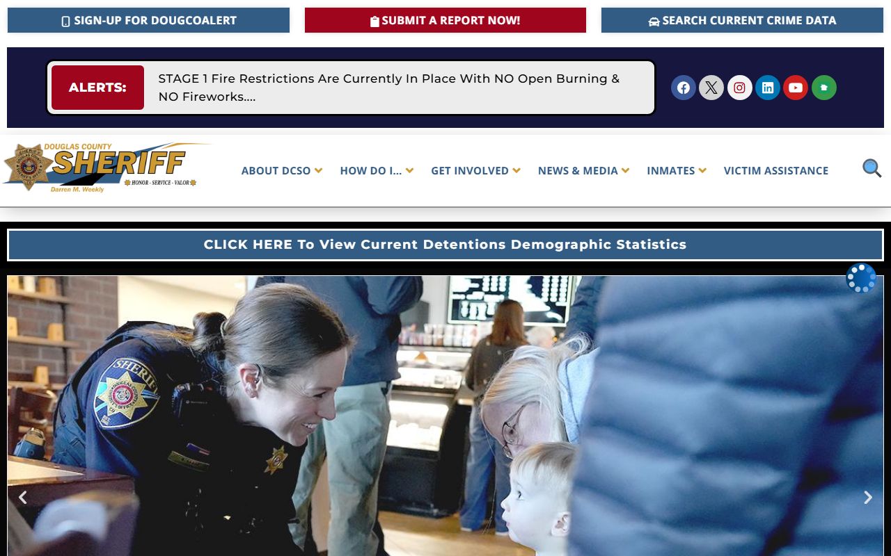 Douglas County Sheriff's Office website for traffic ticket records