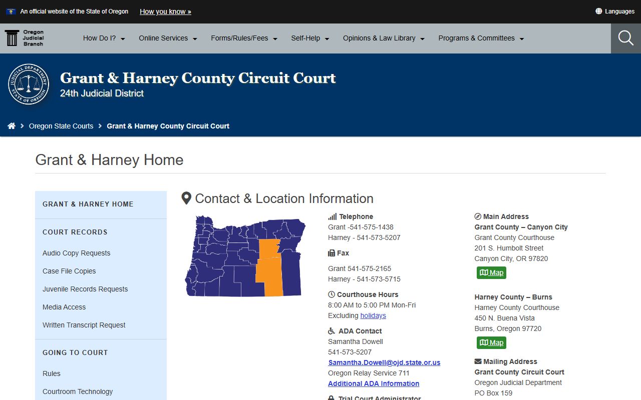 Grant County Circuit Court website for traffic ticket records