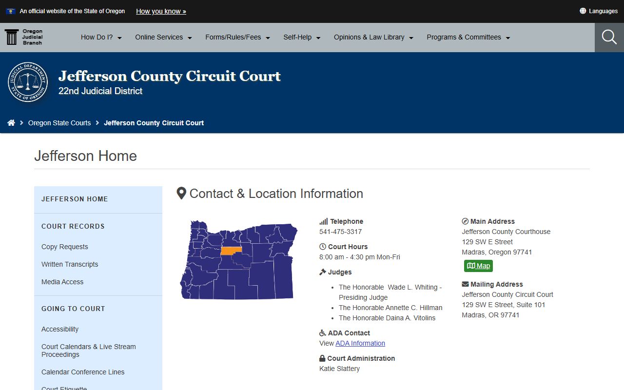 Jefferson County Circuit Court website for traffic ticket records