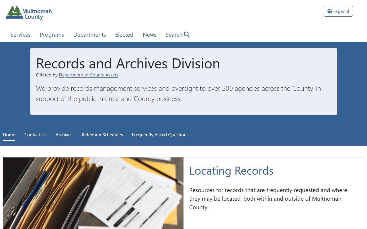 Multnomah County Records and Archives Division for traffic ticket records