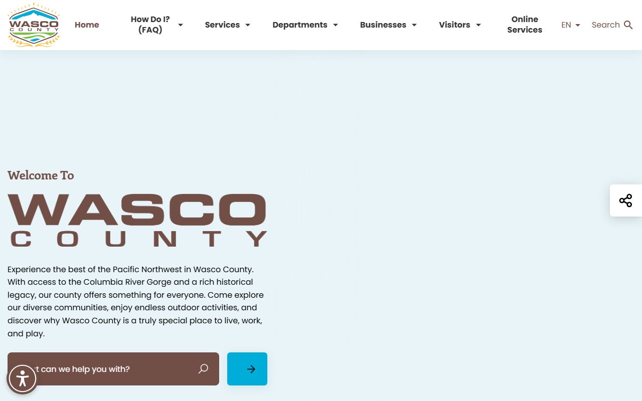 Wasco County government website for traffic ticket records