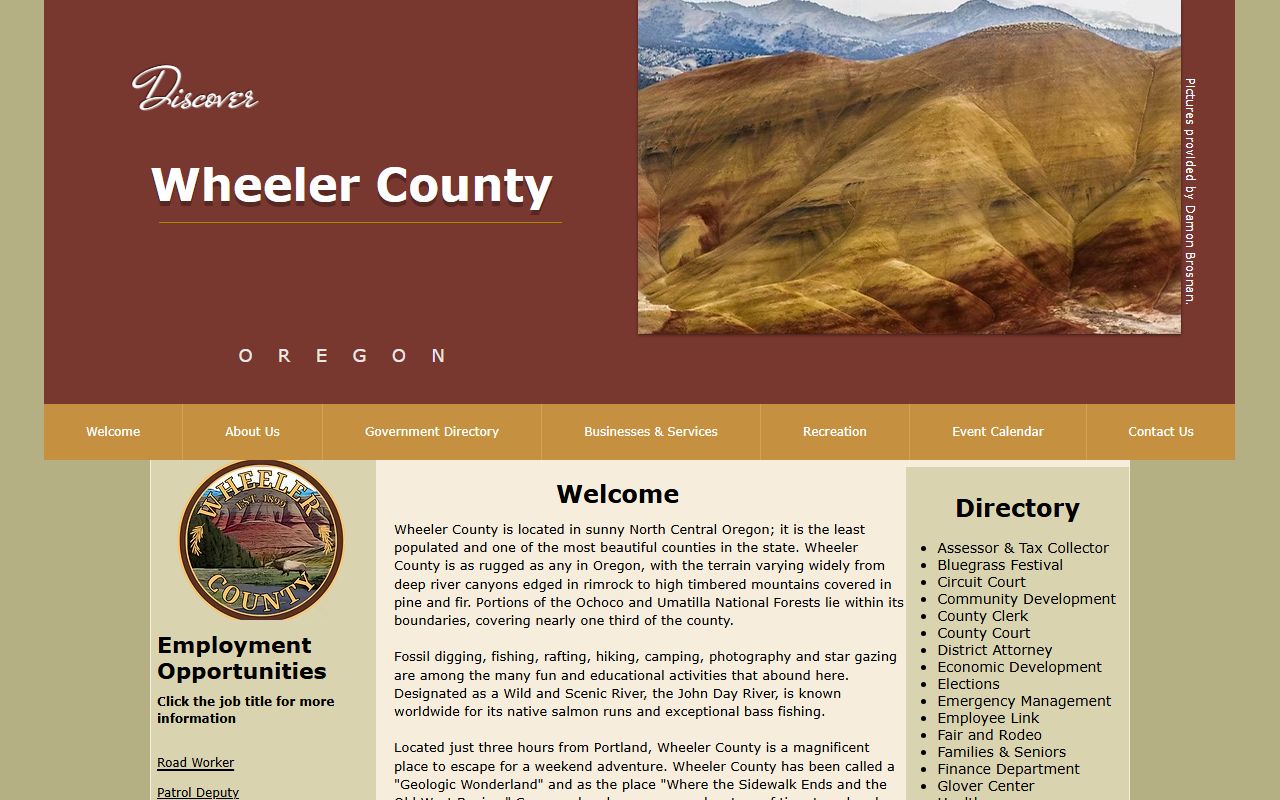 Wheeler County government website for traffic ticket records